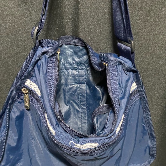 Vintage 90s LeSportsac Navy Crossbody Purse Lightweight - Picture 7 of 12